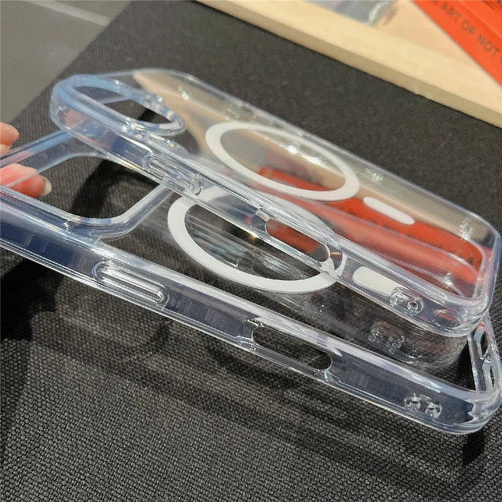For iPhone 17 Pro Max Case Compatible with MagSafe TPU Acrylic 2.5mm Clear Phone Cover - 3