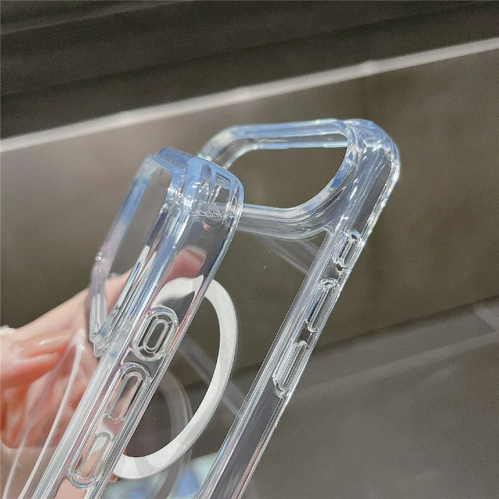 For iPhone 17 Pro Max Case Compatible with MagSafe TPU Acrylic 2.5mm Clear Phone Cover - 4