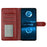For iPhone 17 Leather Case Wallet Stand Phone Cover with Handy Strap - Red - 2