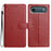 For iPhone Air Leather Case Wallet Stand Phone Cover with Handy Strap - Red - 1