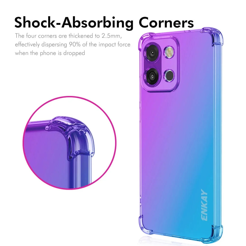 ENKAY For OnePlus 13T 5G TPU Case  Thickened Four Corner Drop-proof Phone Back Cover - Purple / Blue - 2