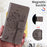 For iPhone 18 Pro Max / 17 Pro Max Phone Case with Stand Cat Tree Pattern Leather Wallet Mobile Cover - Grey - 3