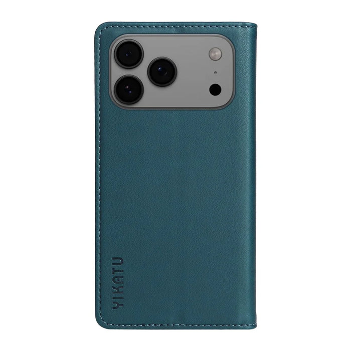 YIKATU For iPhone 18 Pro Max / 17 Pro Max Phone Cases  Magnetic Closure PU Leather Mobile Cover - Green - 7