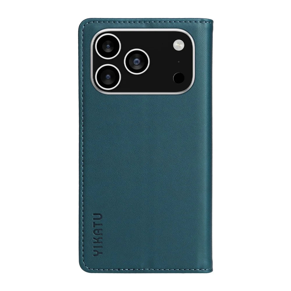 YIKATU For iPhone 18 Pro / 17 Pro Phone Cases  Magnetic Closure PU Leather Mobile Cover - Green - 7