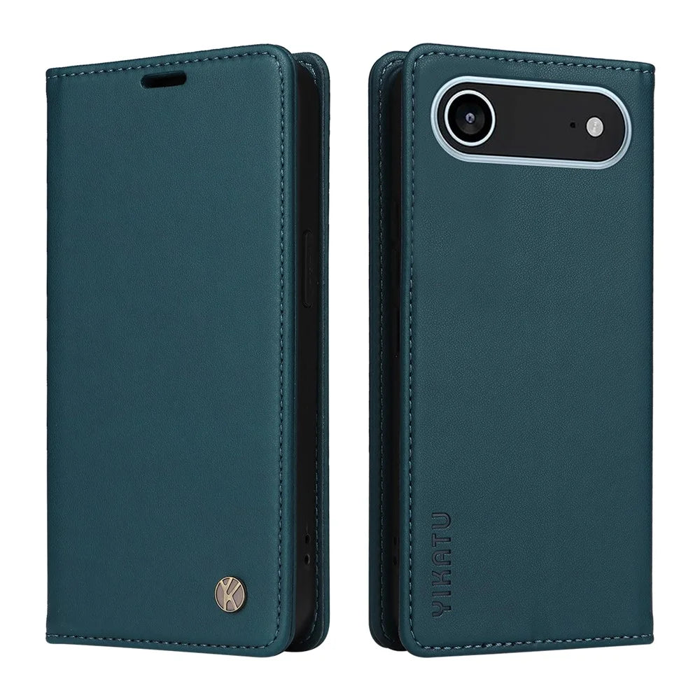 YIKATU For iPhone Air Phone Cases  Magnetic Closure PU Leather Mobile Cover - Green - 1