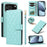 For iPhone 18 Pro / 17 Pro Wallet Case Rhombus Leather Phone Cover with Strap - Green - 1