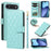 For iPhone Air Wallet Case Rhombus Leather Phone Cover with Strap - Green - 1