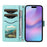 For iPhone 17 Wallet Case Rhombus Leather Phone Cover with Strap - Green - 2