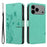 For iPhone 18 Pro Max / 17 Pro Max PU Leather Cases Flower Pattern Wallet Stand Phone Cover with Strap - Green - 1
