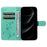 For iPhone 18 Pro Max / 17 Pro Max PU Leather Cases Flower Pattern Wallet Stand Phone Cover with Strap - Green - 2