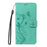 For iPhone 18 Pro Max / 17 Pro Max PU Leather Cases Flower Pattern Wallet Stand Phone Cover with Strap - Green - 5