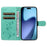 For iPhone Air PU Leather Cases Flower Pattern Wallet Stand Phone Cover with Strap - Green - 2