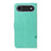 For iPhone Air PU Leather Cases Flower Pattern Wallet Stand Phone Cover with Strap - Green - 6
