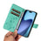 For iPhone Air PU Leather Cases Flower Pattern Wallet Stand Phone Cover with Strap - Green - 7