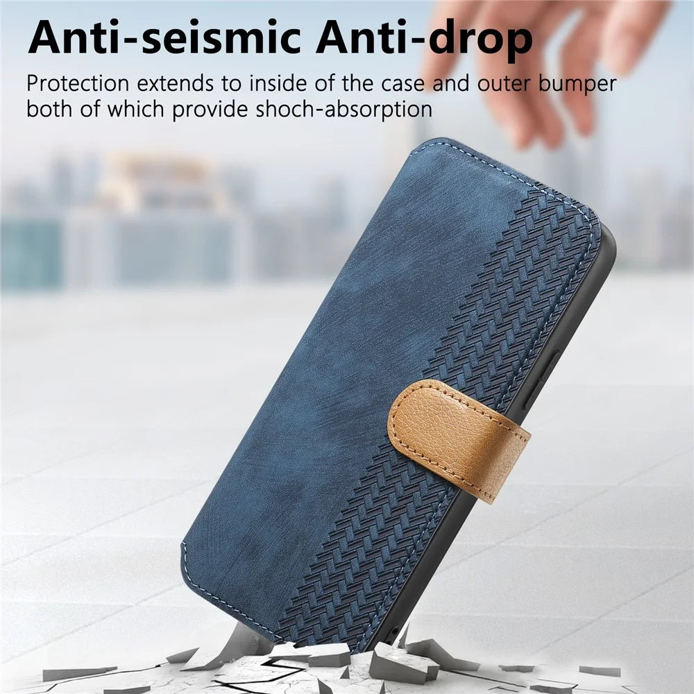 For Realme 14 5G Case Wallet Retro Leather Phone Cover with Wristband Kickstand - Blue - 5
