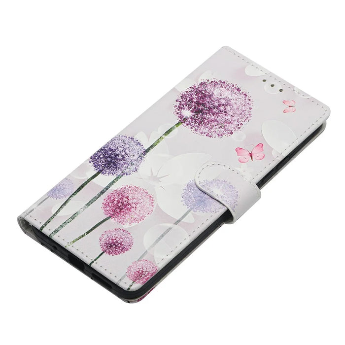 For iPhone 18 Pro Max / 17 Pro Max Case Pattern Printing Wallet Stand Flip Leather Phone Cover with Strap - Dandelion - 4