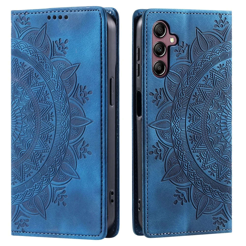 For Samsung Galaxy A18 5G / A18 4G / A17 5G / A17 4G / A26 5G Case Magnetic Closing Leather Phone Cover Pattern Imprinted - Blue - 1