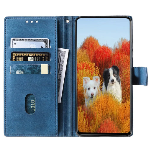 TTUDRCH Style 004 For Samsung Galaxy A18 5G / A18 4G / A17 5G / A17 4G / A26 5G Leather Case RFID Blocking Wallet Stand Phone Cover with Strap - Blue - 2