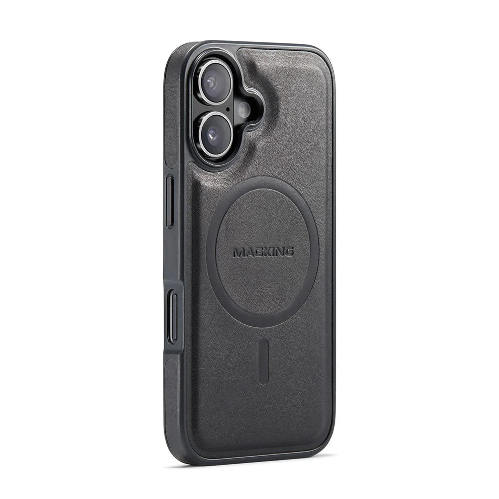 MAGKING K3 Series For iPhone 16 Case Compatible with MagSafe Wallet PC + TPU + PU Phone Cover - Black - 4