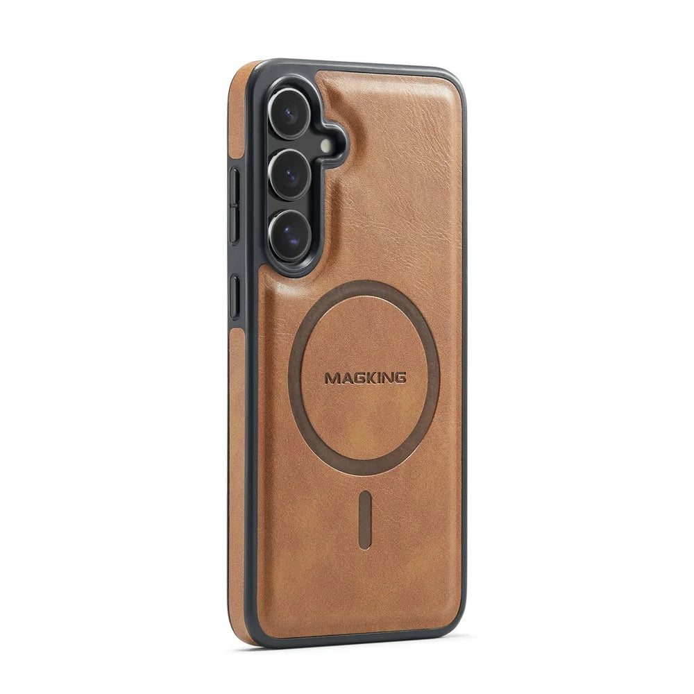 MAGKING K3 Series For Samsung Galaxy S25+ Magnetic Case Wallet PC + TPU + PU Phone Cover - Brown - 4