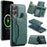 MAGKING K3 Series For Samsung Galaxy S25 Edge Magnetic Case Wallet PC + TPU + PU Phone Cover - Green - 1