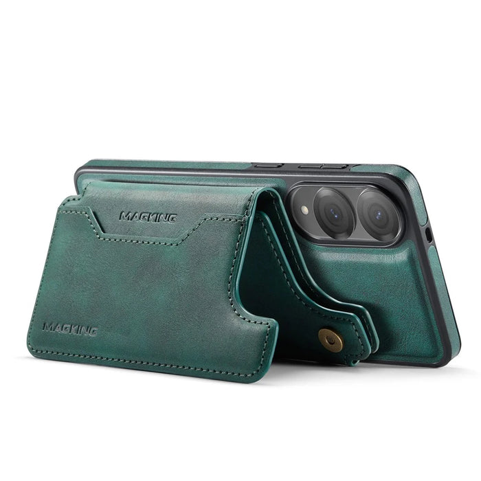 MAGKING K3 Series For Samsung Galaxy S25 Edge Magnetic Case Wallet PC + TPU + PU Phone Cover - Green - 3