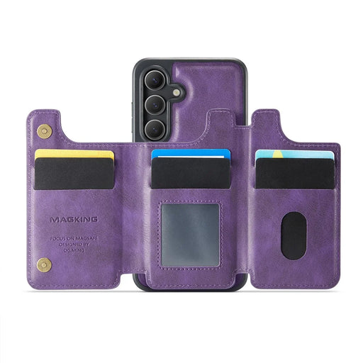 MAGKING K3 Series For Samsung Galaxy S24 Magnetic Case Wallet PC + TPU + PU Phone Cover - Purple - 2