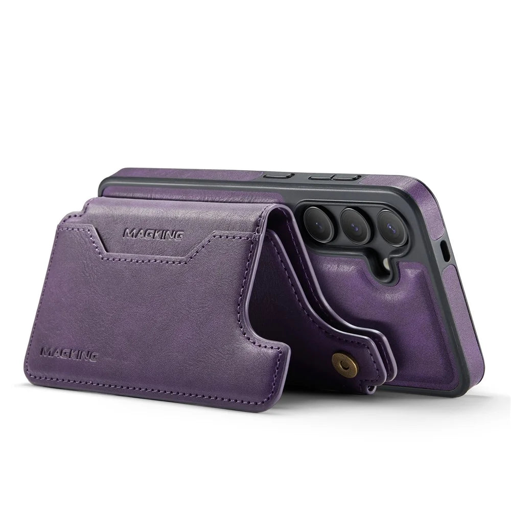 MAGKING K3 Series For Samsung Galaxy S24 Magnetic Case Wallet PC + TPU + PU Phone Cover - Purple - 3