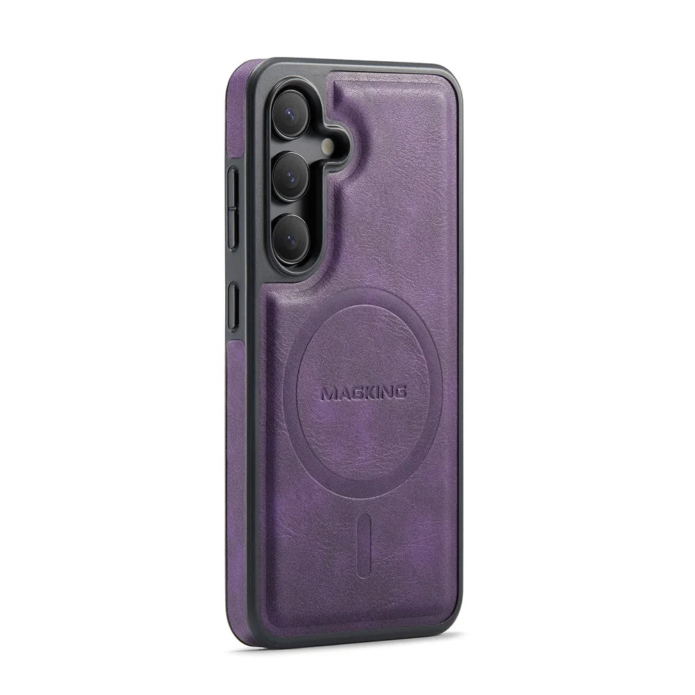 MAGKING K3 Series For Samsung Galaxy S24 Magnetic Case Wallet PC + TPU + PU Phone Cover - Purple - 4
