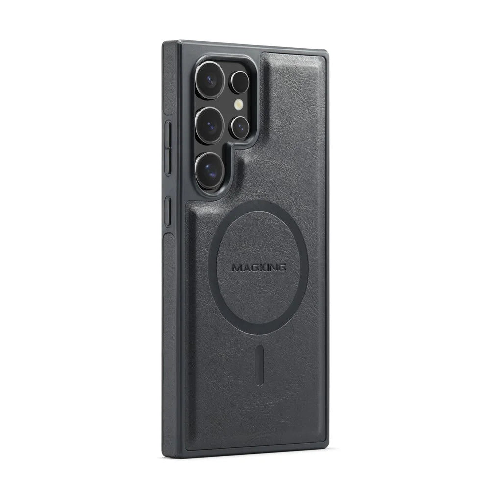 MAGKING K3 Series For Samsung Galaxy S24 Ultra Magnetic Case Wallet PC + TPU + PU Phone Cover - Black - 4