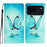 For iPhone 18 Pro / 17 Pro Wallet Case PU Leather Pattern Printing Stand Phone Cover with Strap - Blue Butterfly - 1