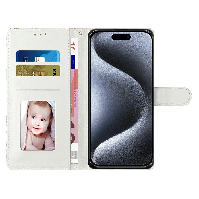For iPhone 18 Pro / 17 Pro Wallet Case PU Leather Pattern Printing Stand Phone Cover with Strap - Blue Butterfly - 2
