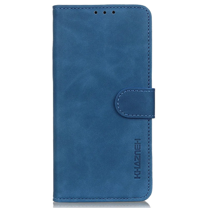 KHAZNEH For Samsung Galaxy S23+ Shockproof PU Leather Case Wallet Stand Retro Texture Phone Cover - Blue - 6