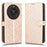 For FOSSiBOT S3 Pro 4G Wallet Case Dot Pattern Imprint PU Leather Phone Cover with Wrist Strap - Rose Gold - 1