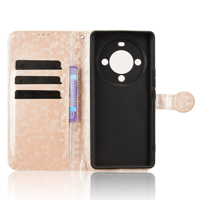 For FOSSiBOT S3 Pro 4G Wallet Case Dot Pattern Imprint PU Leather Phone Cover with Wrist Strap - Rose Gold - 4