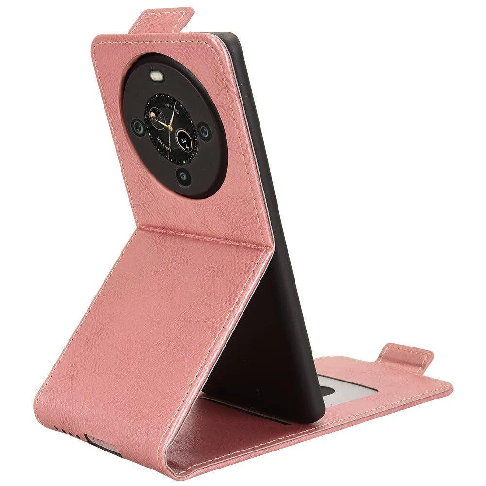 For FOSSiBOT S3 Pro 4G Stand Case Magnetic Clasp Vertical Flip Leather Phone Cover with Card Holder - Rose Gold - 2