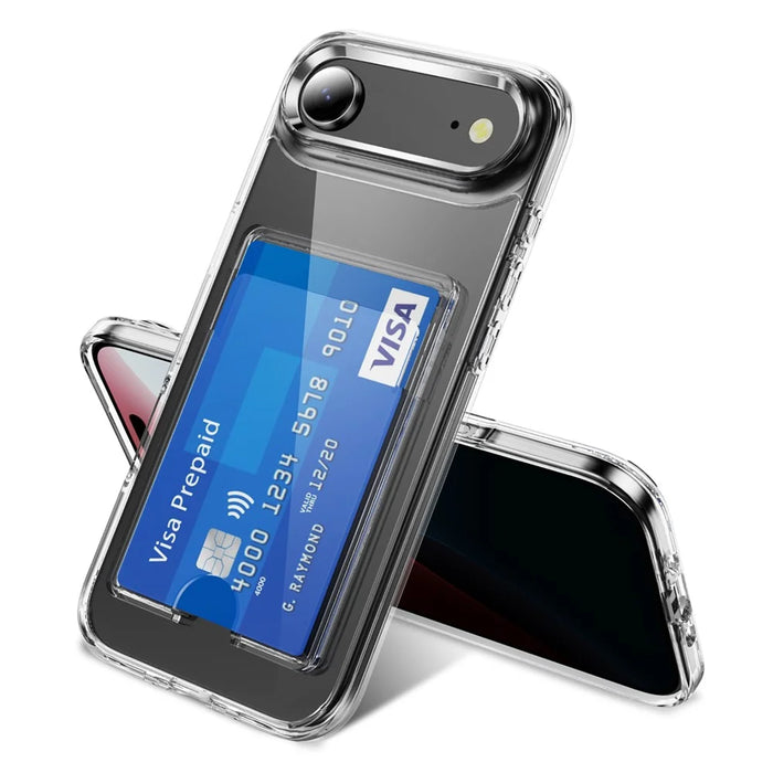 For iPhone Air Clear Case TPU + PC + Acrylic Cell Phone Case with Card Holder - 2