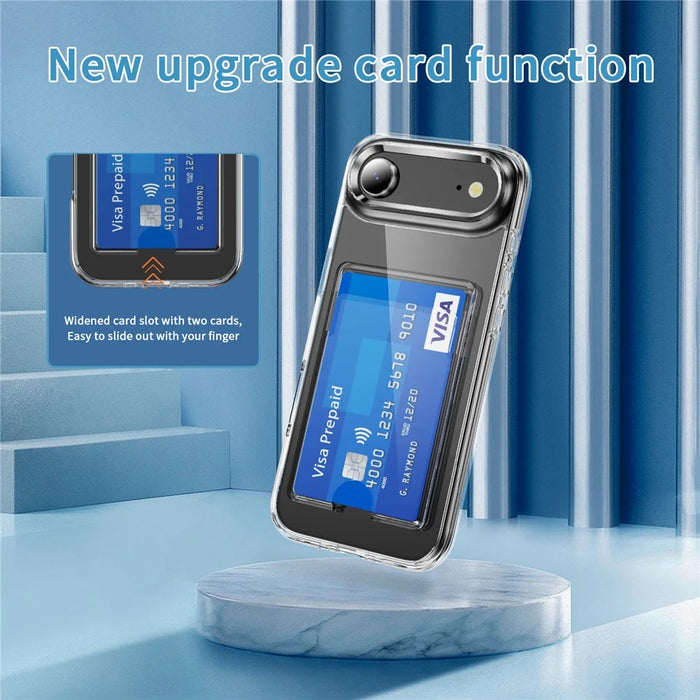 For iPhone Air Clear Case TPU + PC + Acrylic Cell Phone Case with Card Holder - 3