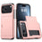 For iPhone 17 Pro Case with Card Holder TPU + PC Phone Back Cover - Rose Gold - 1