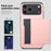 For iPhone 17 Pro Case with Card Holder TPU + PC Phone Back Cover - Rose Gold - 3
