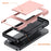 For iPhone 17 Pro Case with Card Holder TPU + PC Phone Back Cover - Rose Gold - 6