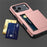 For iPhone 18 Pro Max / 17 Pro Max Case Card Holder TPU + PC Phone Back Cover - Rose Gold - 4