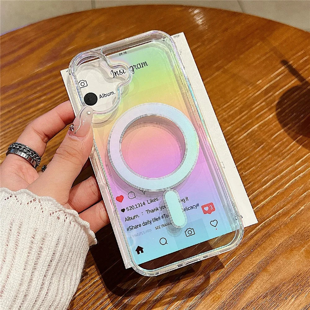 For iPhone 17 Case Compatible with MagSafe Acrylic + TPU Gradient Phone Cover - 1