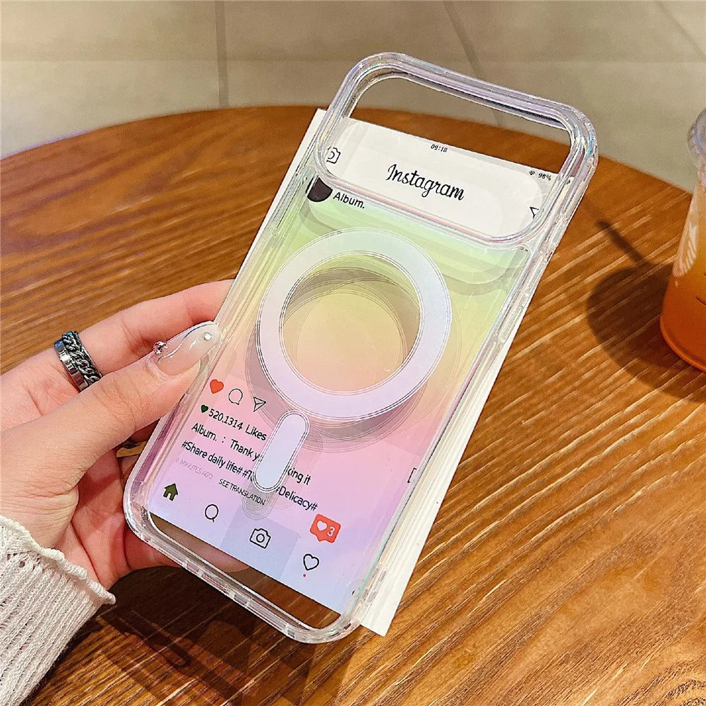 For iPhone 17 Pro Case Compatible with MagSafe Acrylic + TPU Gradient Phone Cover - 1