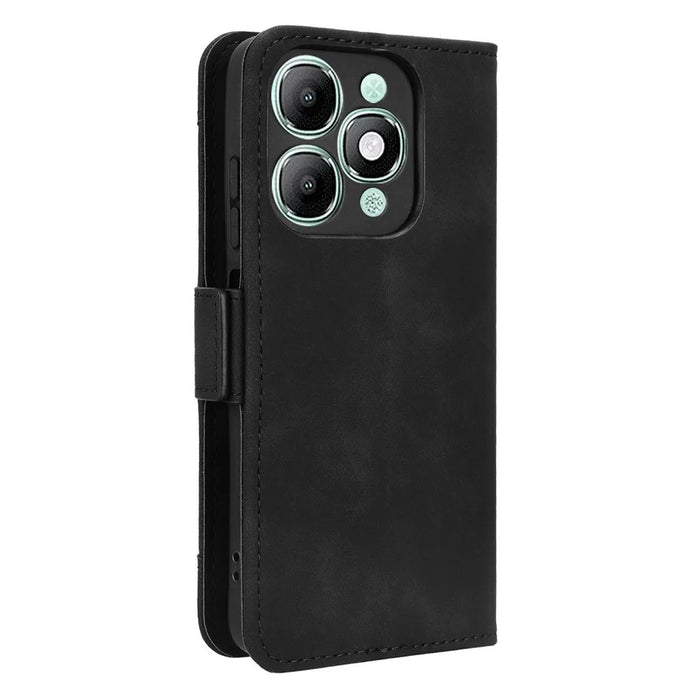 For itel A90 4G Leather Case Phone Wallet Cover with Multiple Card Slots - Black - 7