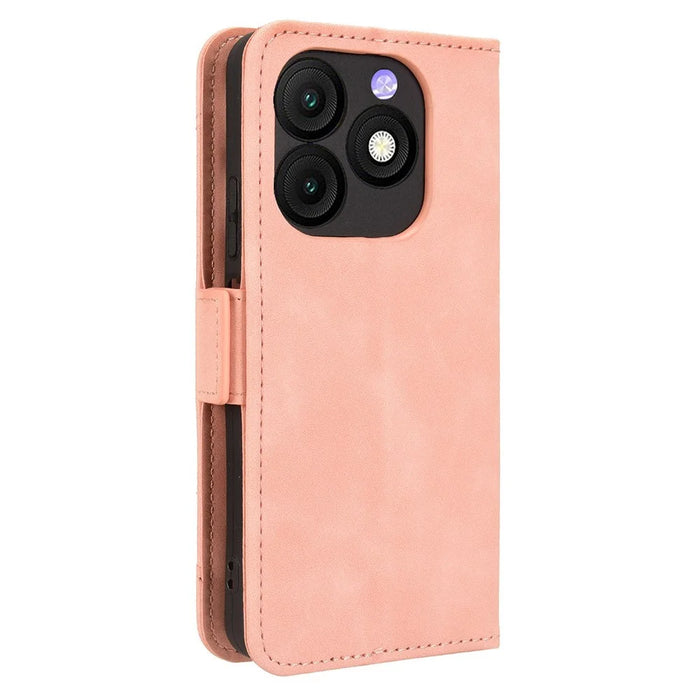 For itel Zeno 10 4G Leather Case Phone Wallet Cover with Multiple Card Slots - Pink - 7