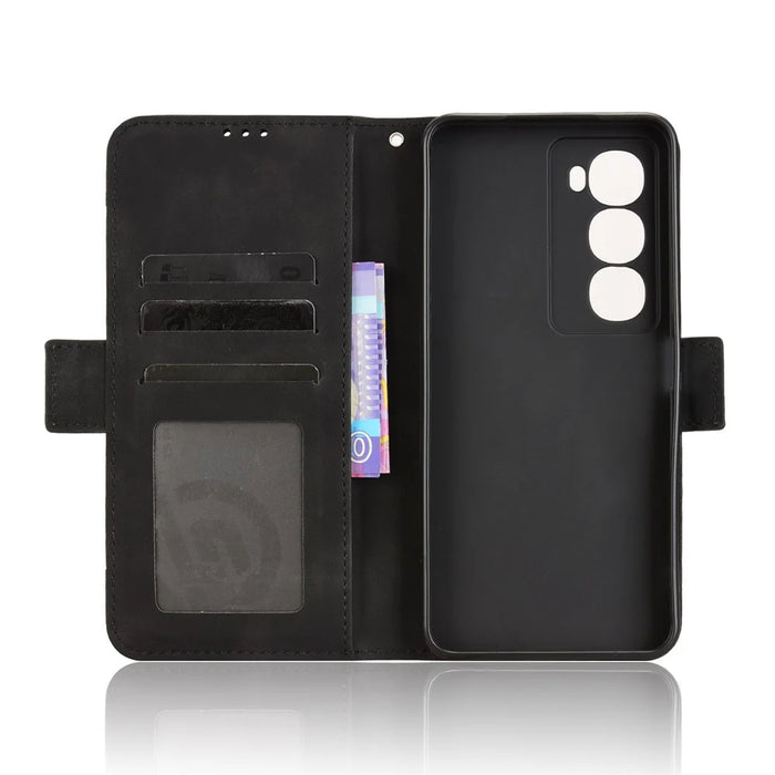 For itel City 100 4G Leather Case Phone Wallet Cover with Multiple Card Slots - Black - 5