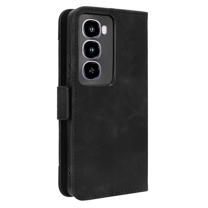 For itel City 100 4G Leather Case Phone Wallet Cover with Multiple Card Slots - Black - 7