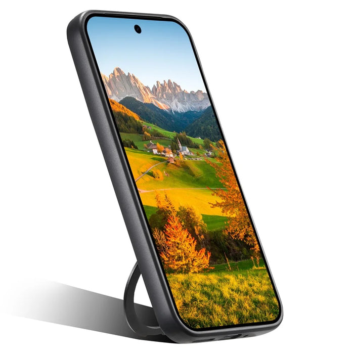 SUTENI G3 For Google Pixel 10 Pro XL Magnetic Case Waxy Texture Rotating Kickstand Leather Phone Back Cover - Black - 4