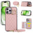 For iPhone 16 Pro Case Kickstand Rhombus Leather + TPU Phone Cover with Shoulder Strap - Pink - 1